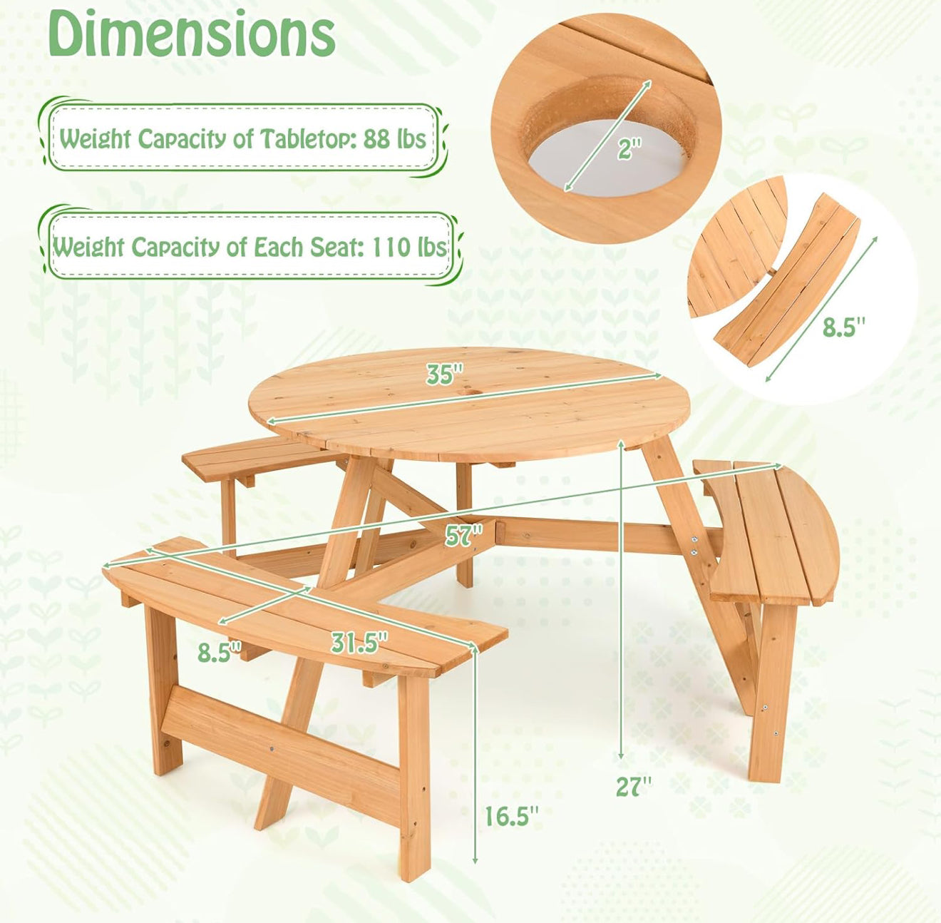 Mesa De Picnic Honey