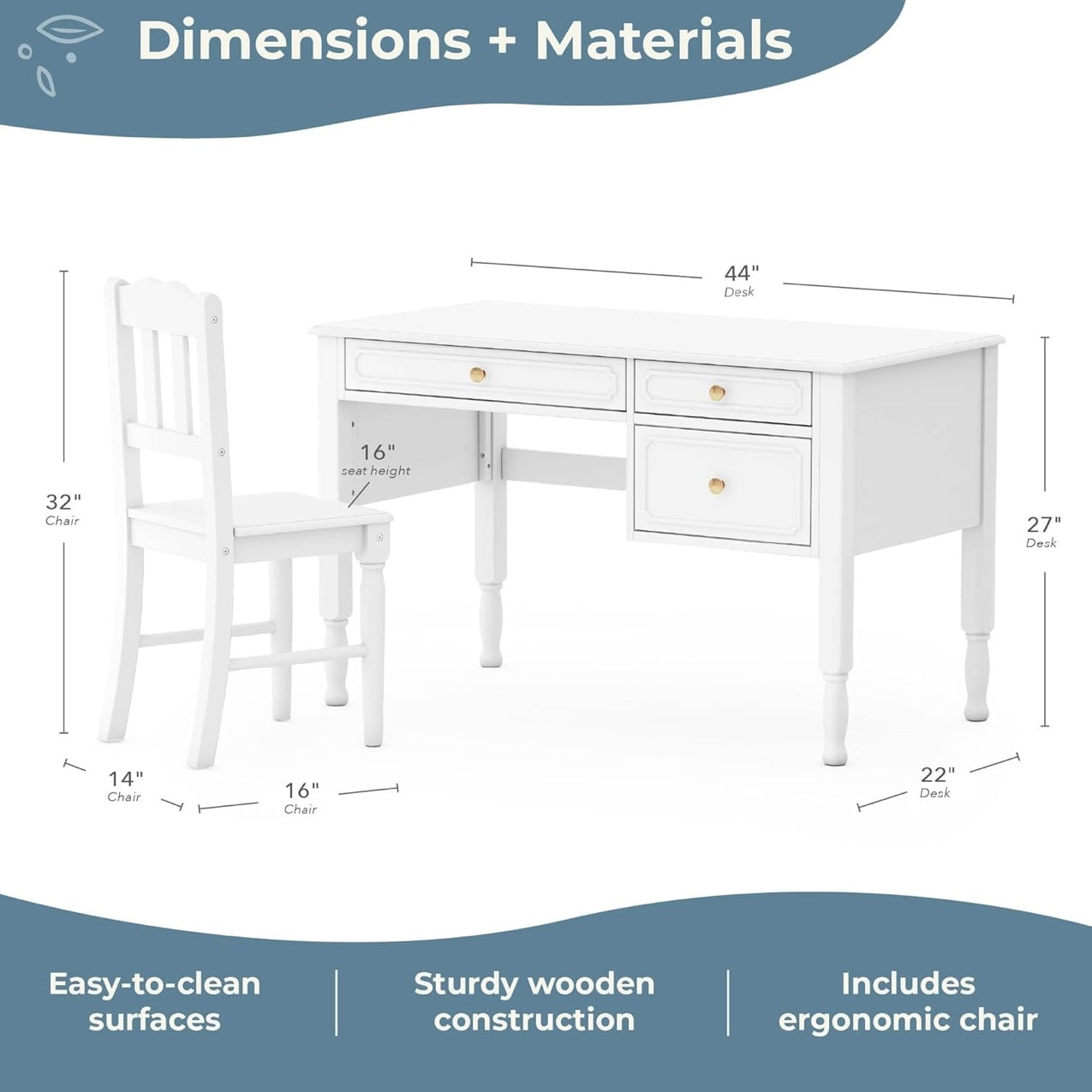 Escritorio Infantil White Dream